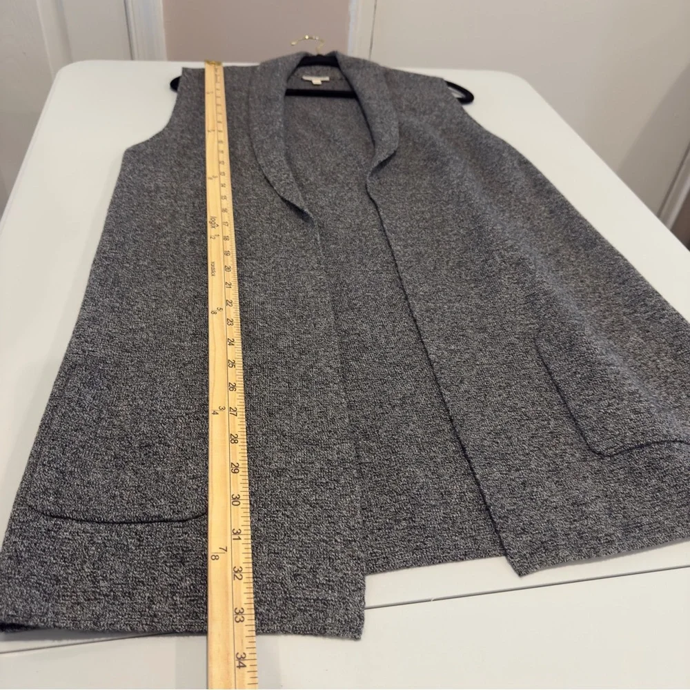 Talbots Shawl Collar Sleeveless Cardigan Women's Size M Open Front Pockets Gray - Picture 9 of 10